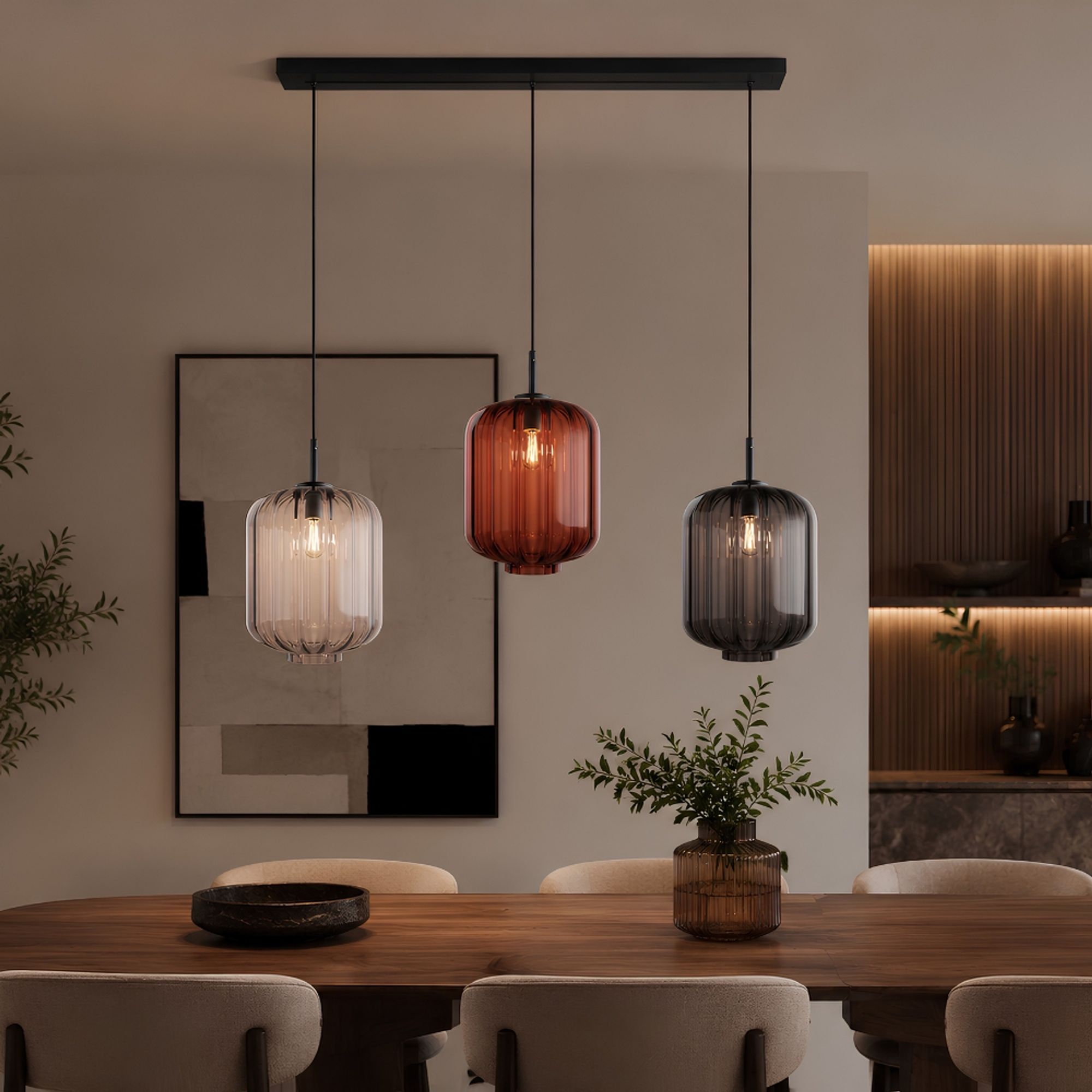 s.luce Velo Esstischleuchte 3-flammig Baldachin 120cm Ø 25cm - 194331 - s.luce® - homecoming lights.