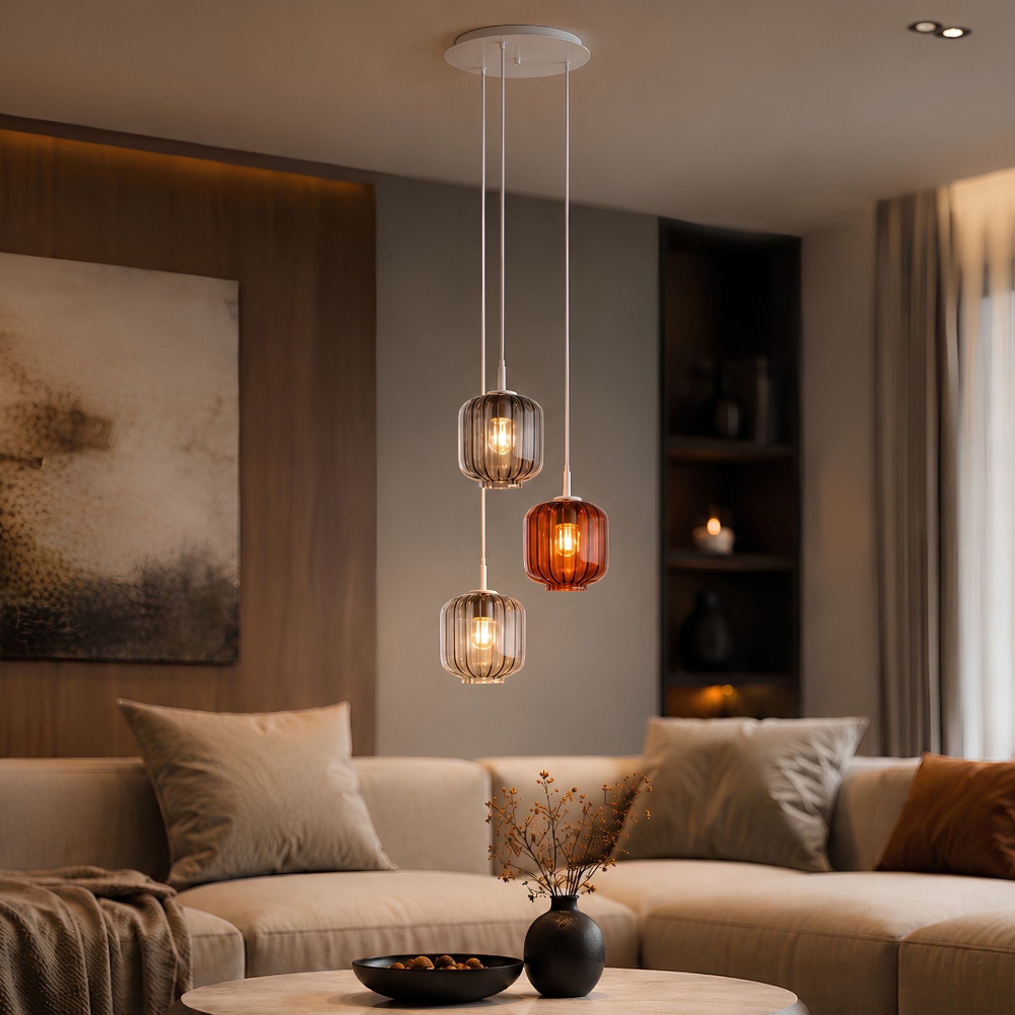 s.luce Velo 3-flammige Galerieleuchte Ø 40cm Baldachin Ø 20cm - 194402 - s.luce® - homecoming lights.