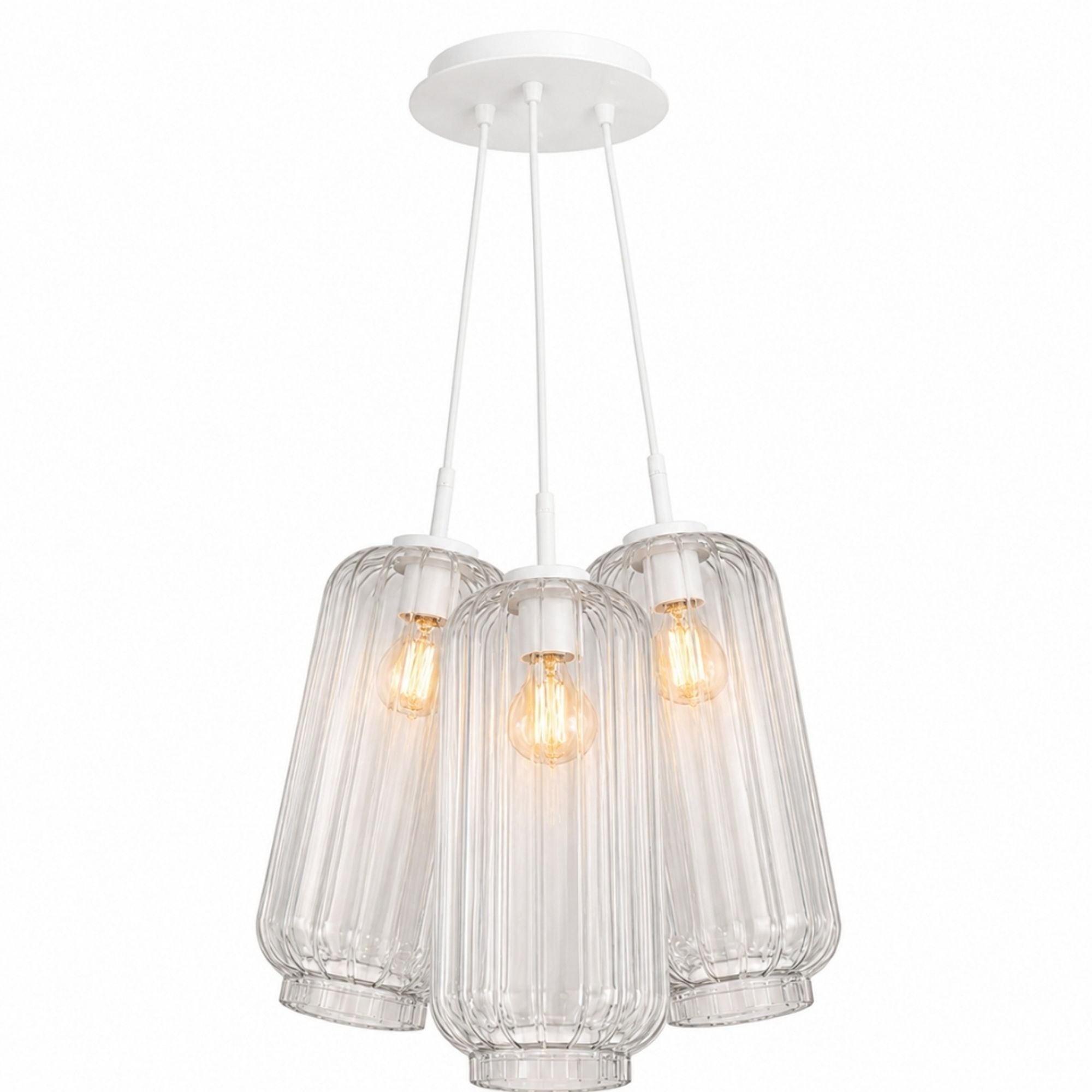 s.luce Velo Cluster Glas-Pendelleuchte 3-flammig 3x18cm