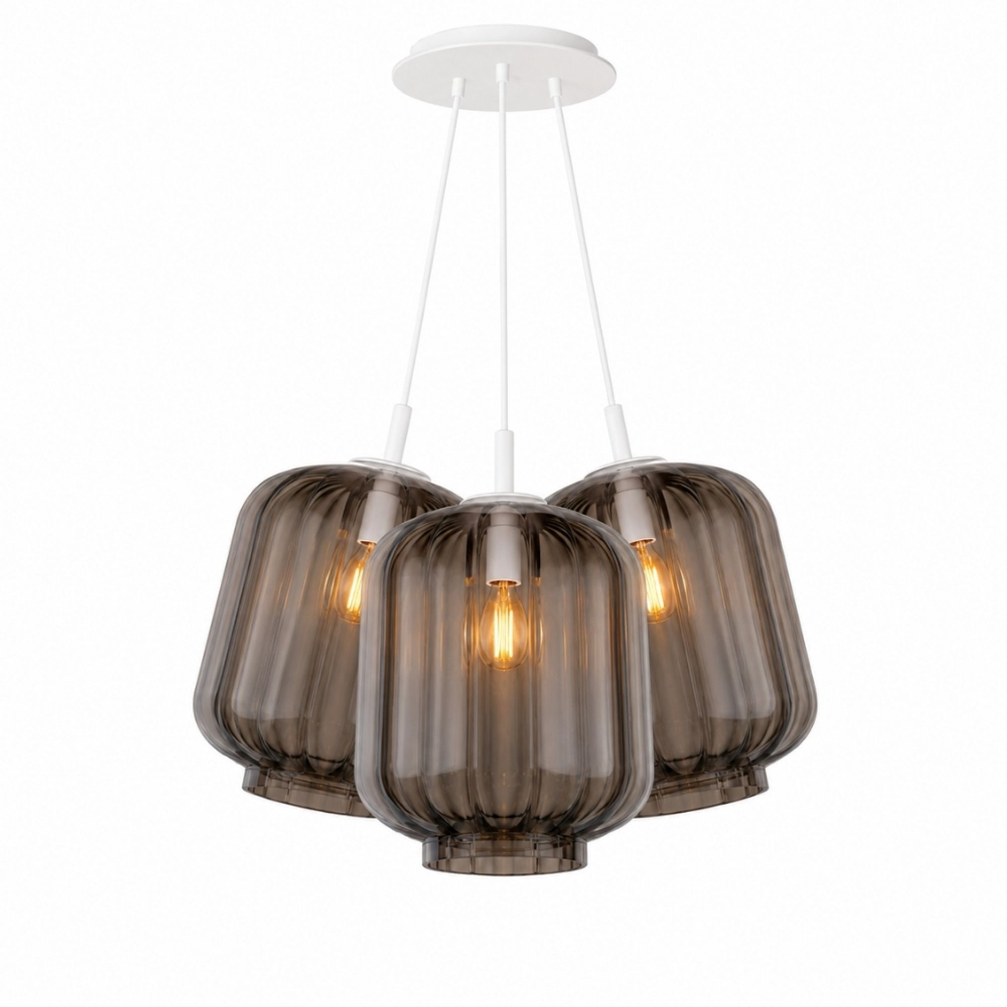 s.luce Velo Cluster Glas-Pendelleuchte 3-flammig 3x25cm