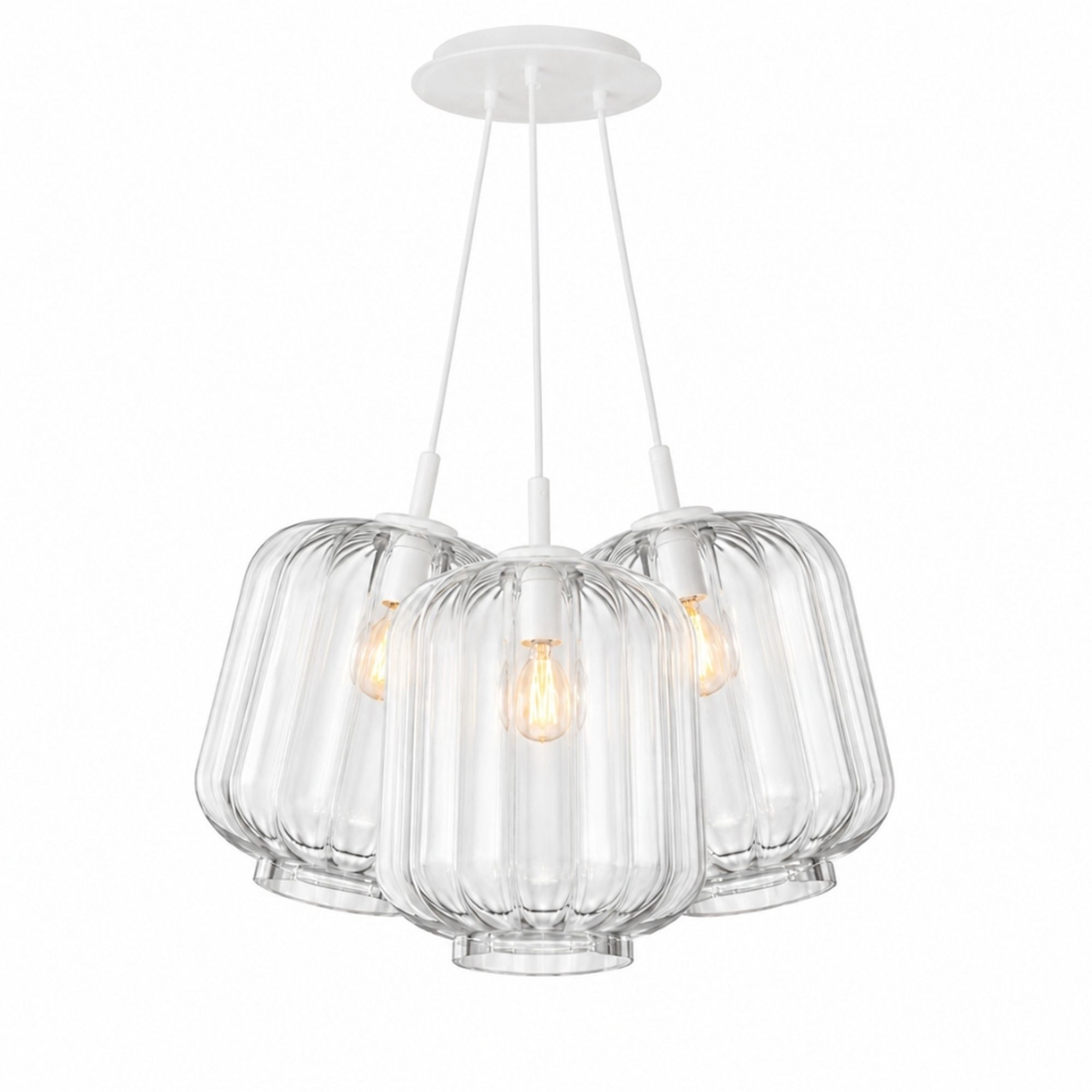 s.luce Velo Cluster Glas-Pendelleuchte 3-flammig 3x25cm