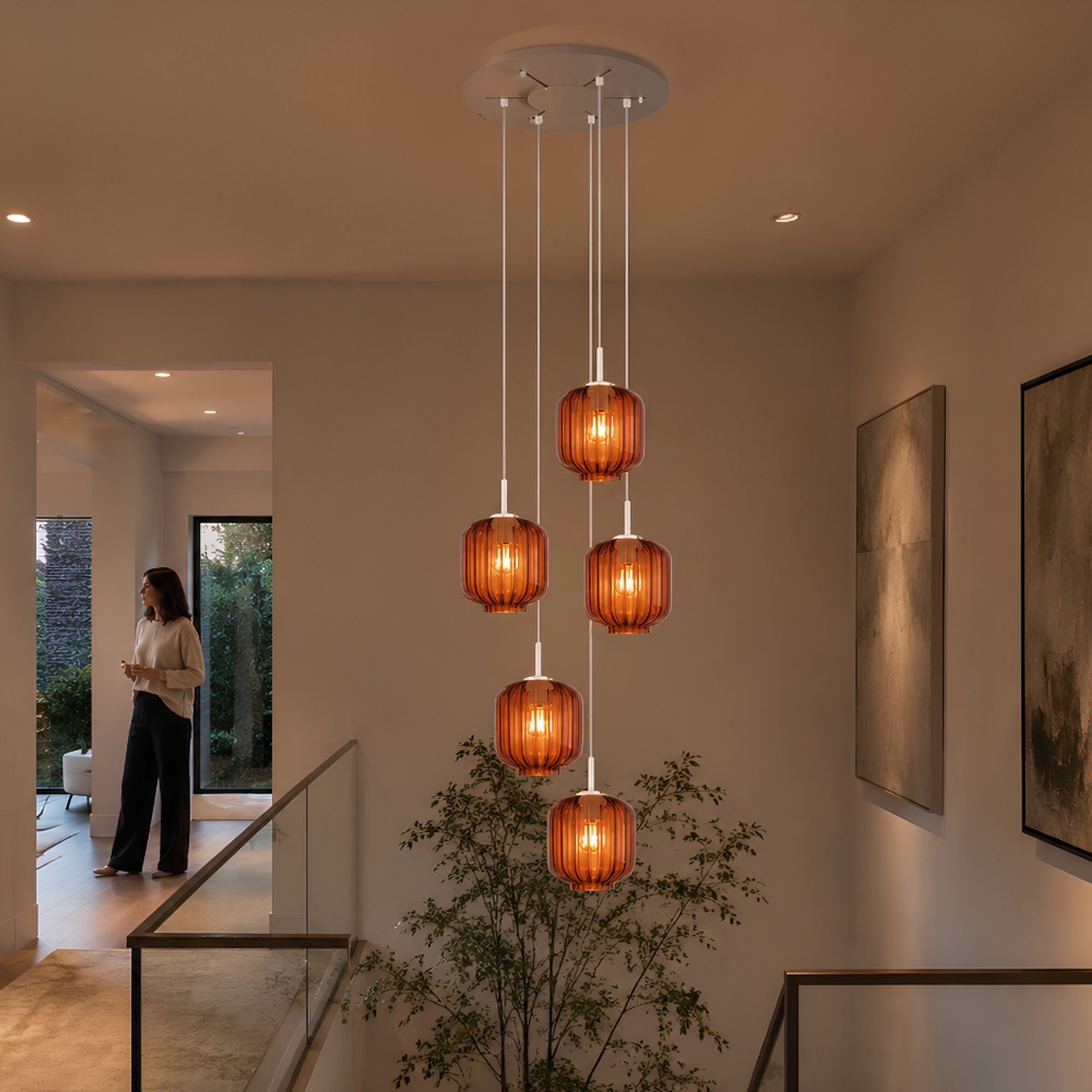 s.luce Velo 5-flammige Galerieleuchte Ø 60cm Baldachin Ø 20cm - 194431 - s.luce® - homecoming lights.