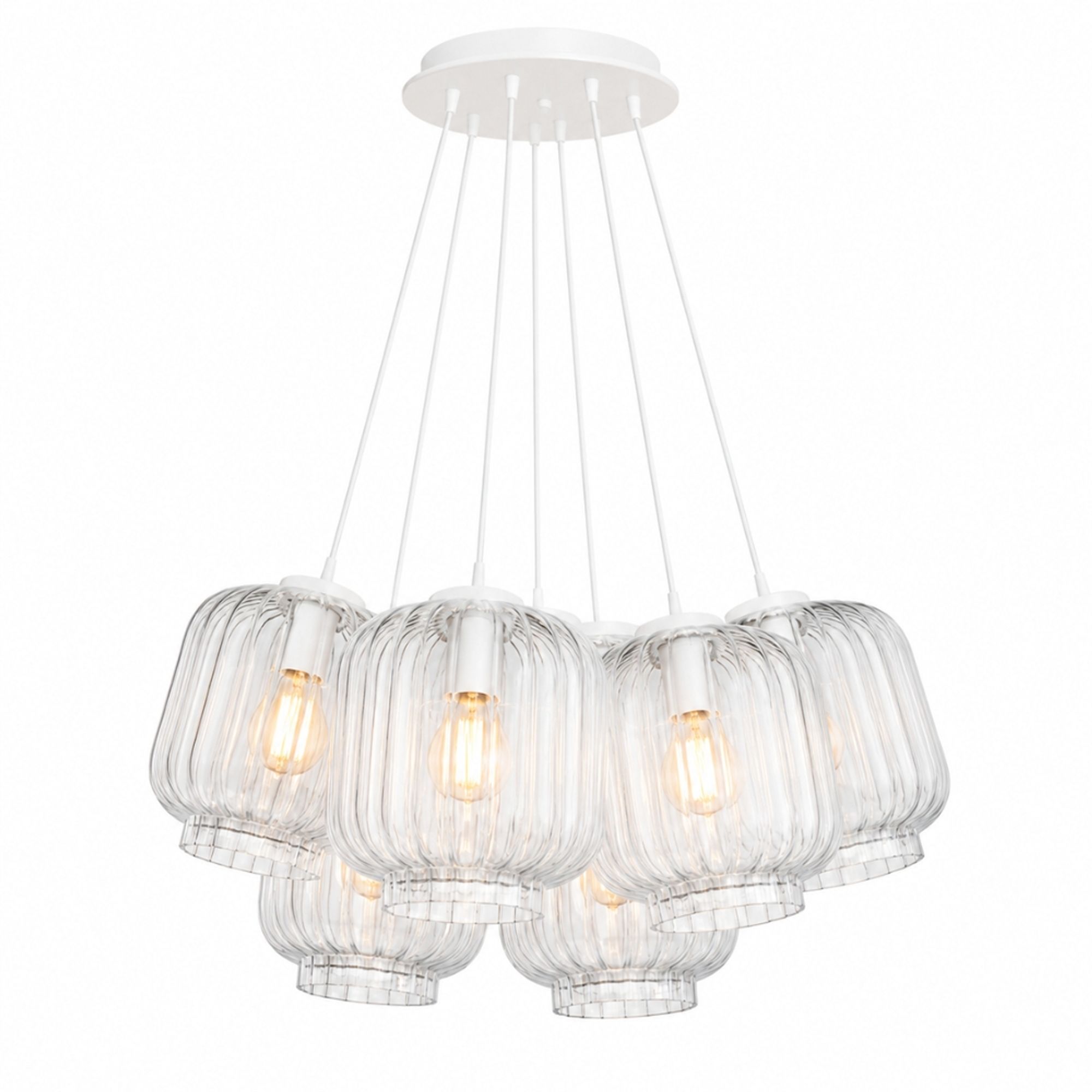 s.luce Velo Cluster Glas-Pendelleuchte 7-flammig 7x20cm - 200437 - s.luce® - homecoming lights.