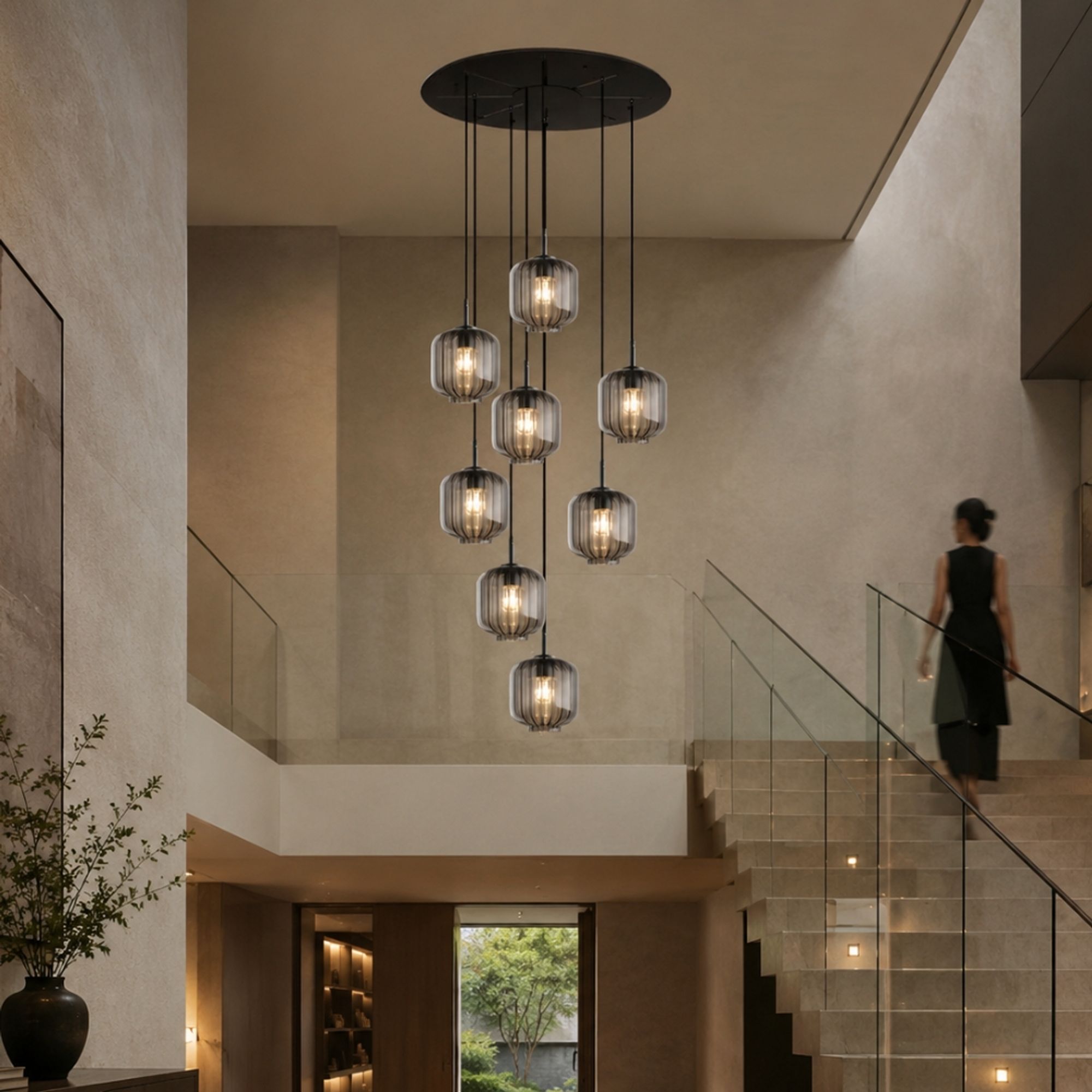 s.luce Velo Galerielampe 8-flammig Ø 80cm Baldachin Ø 20cm - 194455 - s.luce® - homecoming lights.