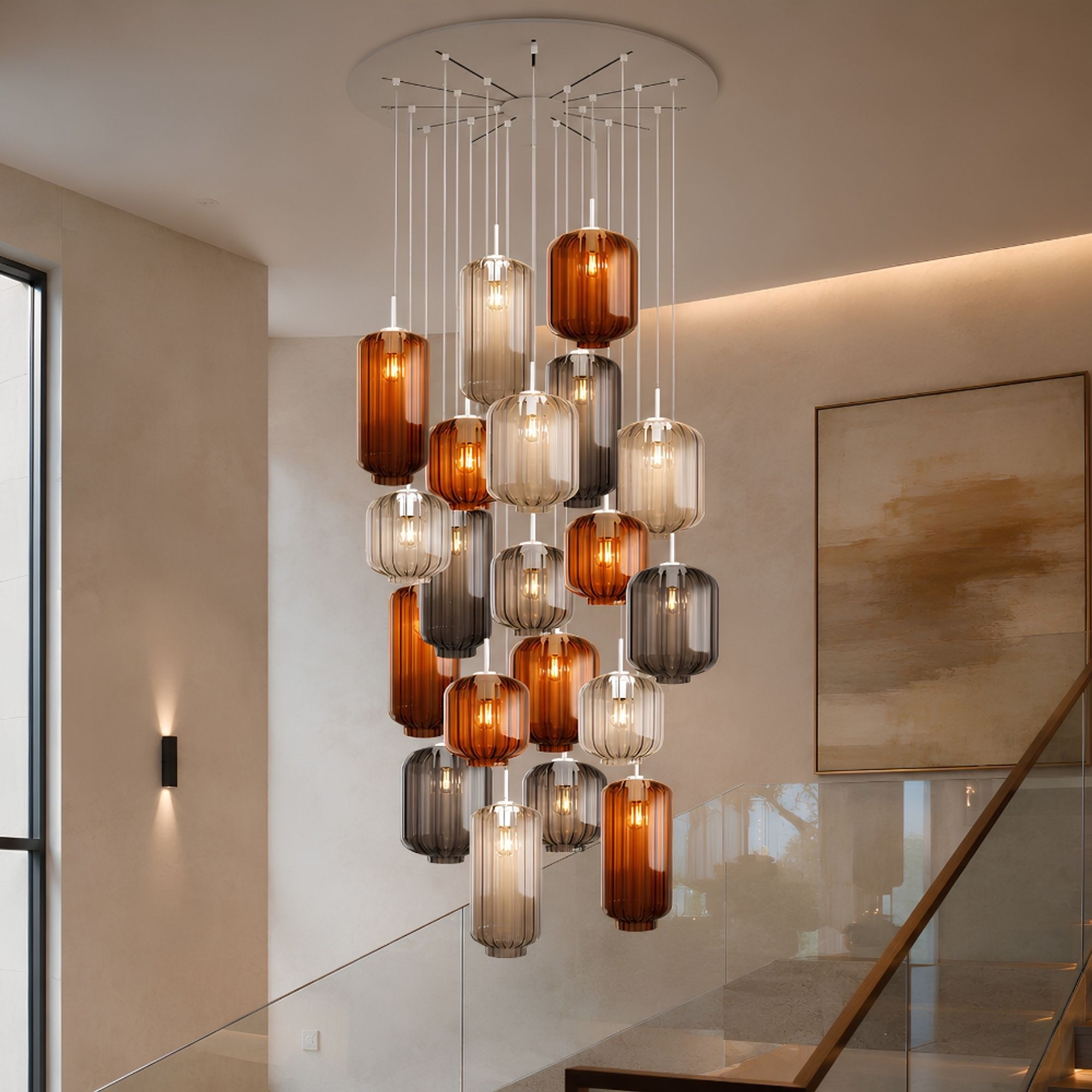 s.luce Velo Galerielampe 20-flammig Ø 120cm Ø 18/20/25cm - 194531 - s.luce® - homecoming lights.