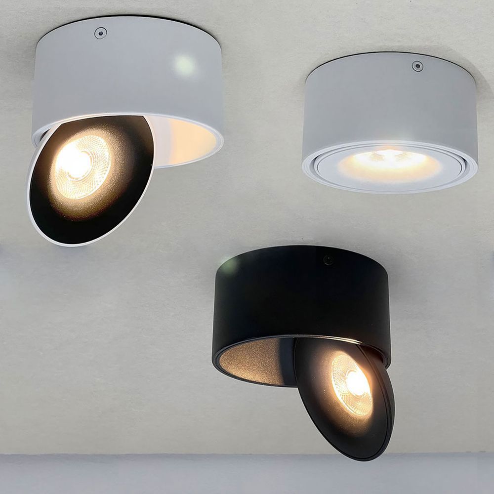 LED surface-mounted spotlight pivotable & dimmable
