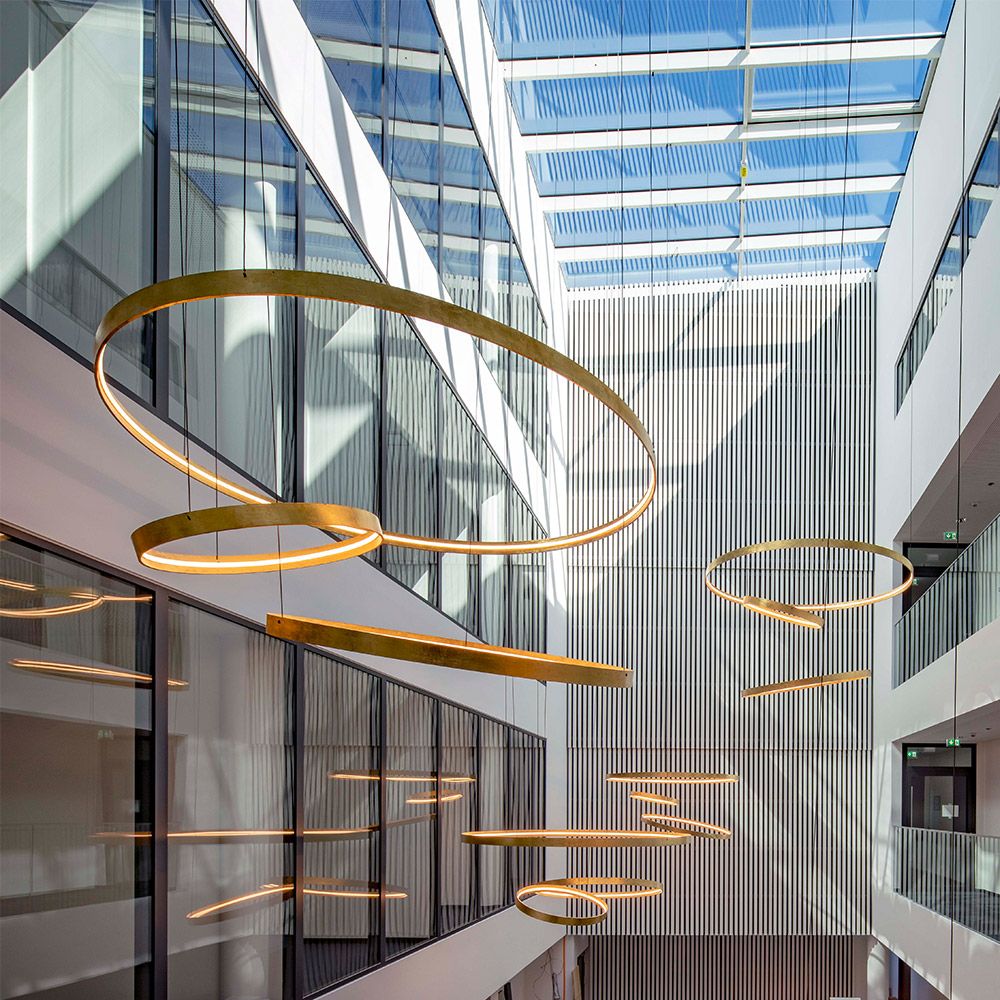s.luce Made LED ring XL pendant luminaire staircase Dimmable RAL