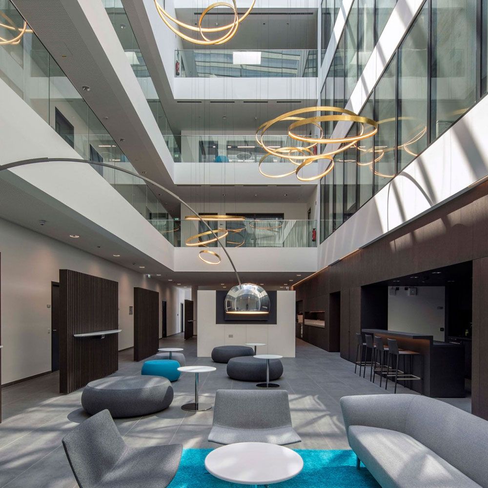 s.luce Made LED ring XL pendant luminaire staircase Dimmable RAL