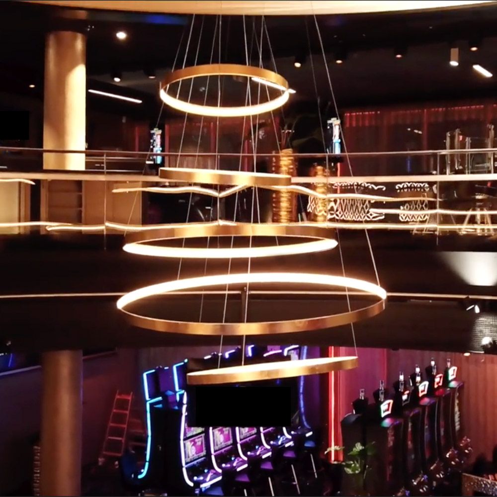 s.luce Made LED ring XL pendant luminaire staircase Dimmable RAL
