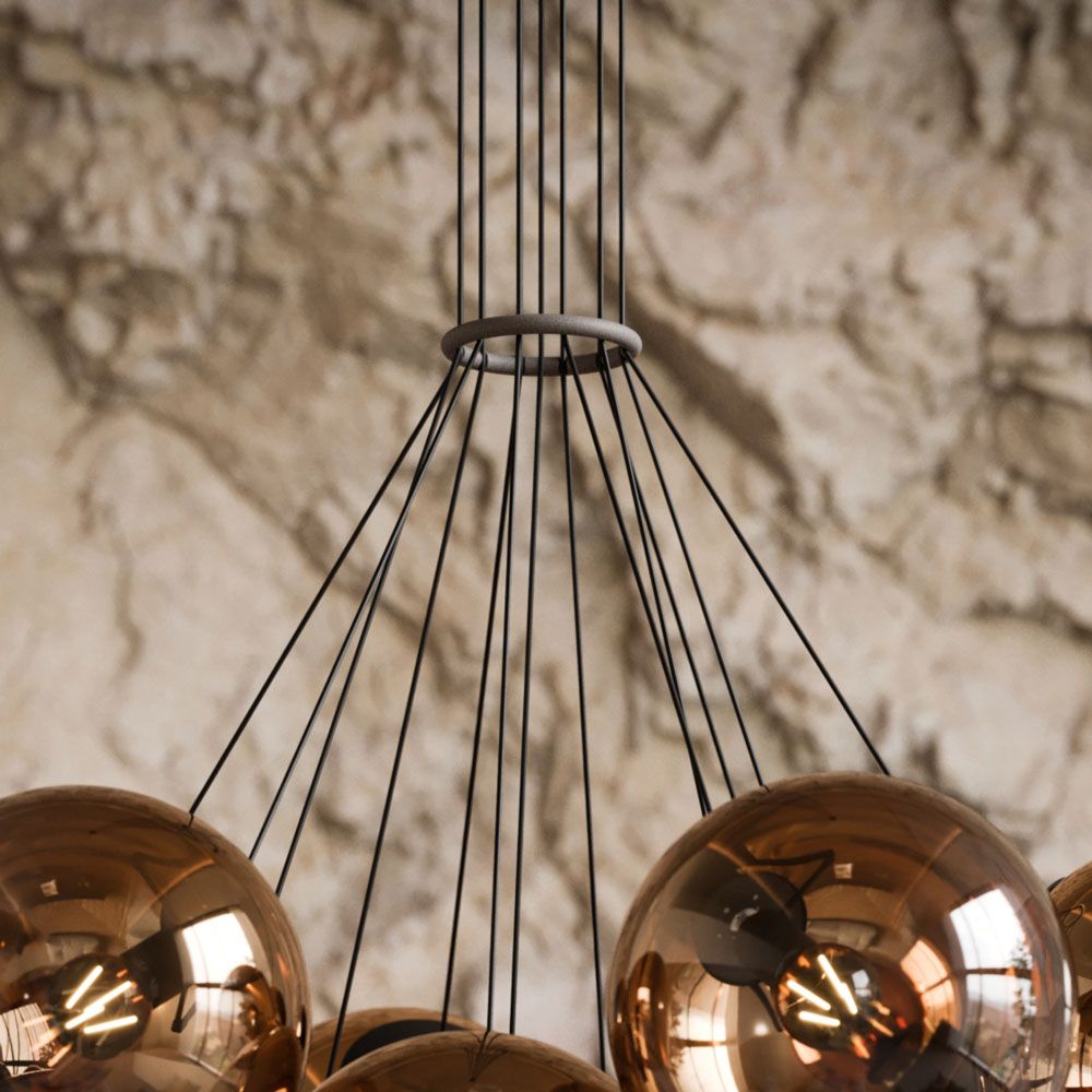 s.luce Combinizer ring for multi-flame cluster pendant luminaires