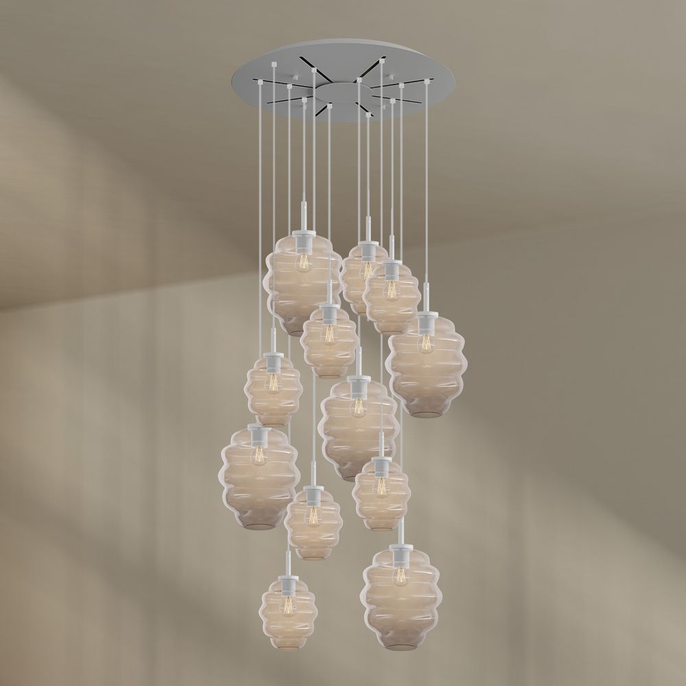 s.luce Echos gallery light 12-flame Ø 80cm canopy, Ø 18/25cm