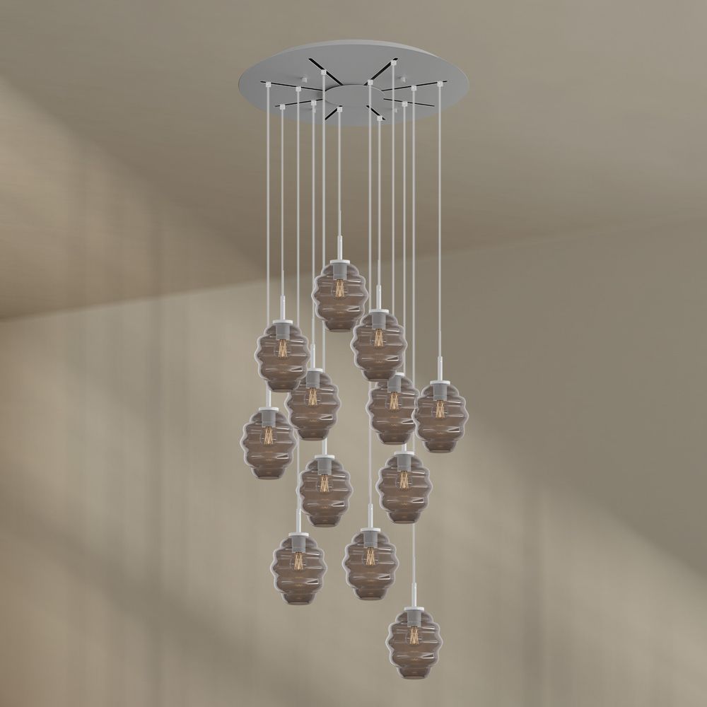 s.luce Echos gallery light 12-flame Ø 80cm canopy Ø 18cm