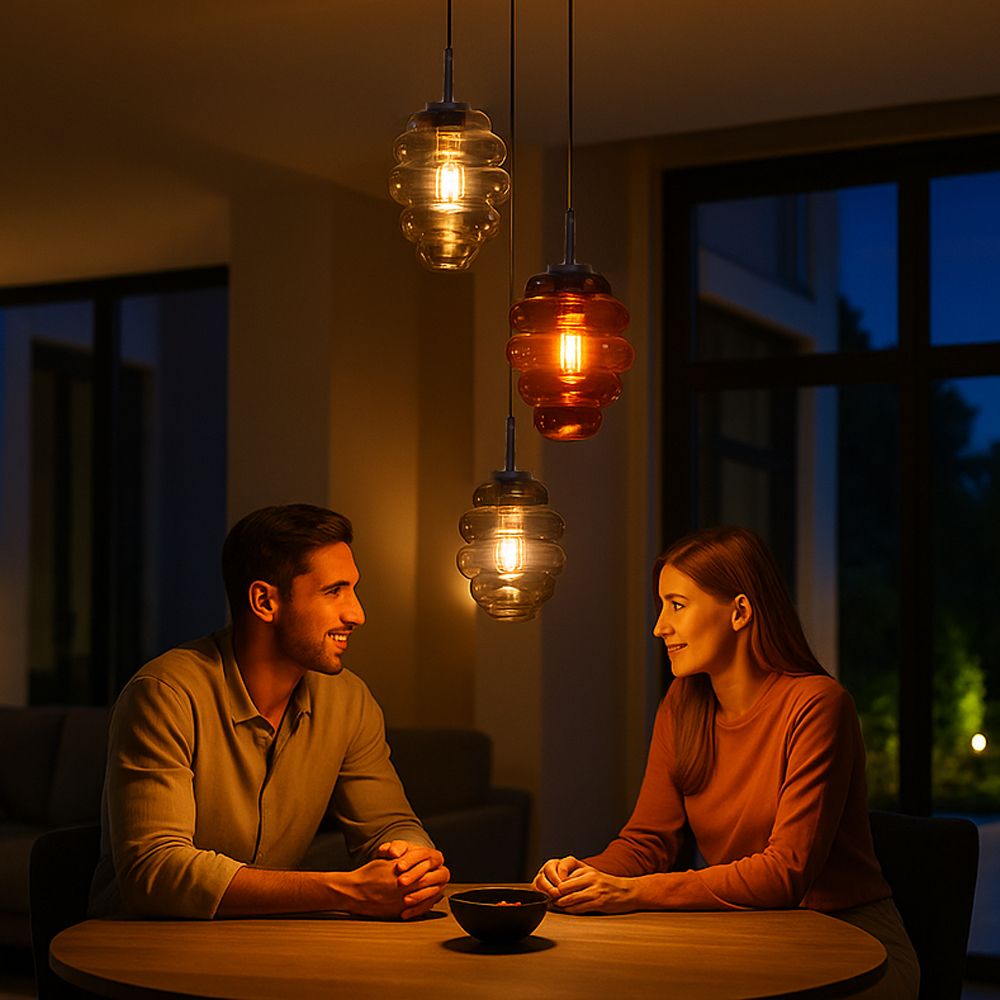 s.luce Echos gallery light 3-light Ø 40cm canopy glass: Ø 25cm