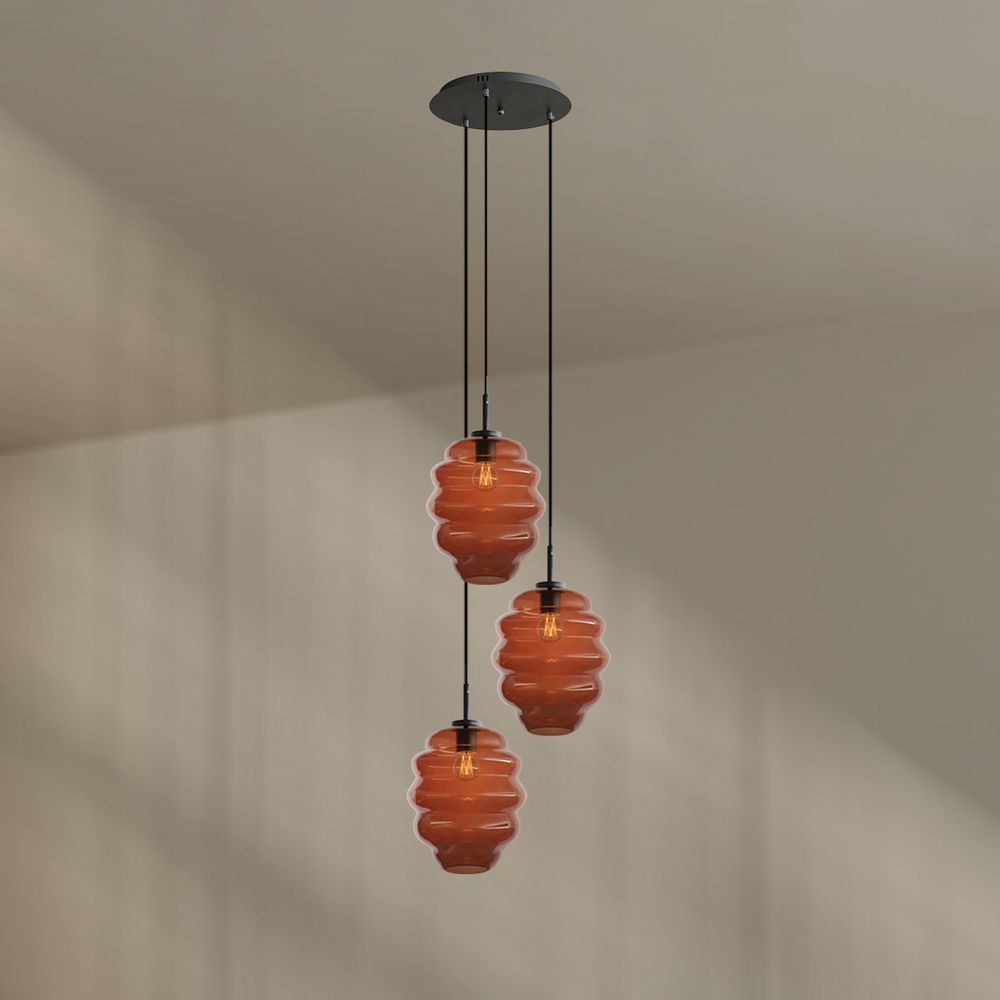 s.luce Echos gallery light 3-light Ø 40cm canopy glass: Ø 25cm