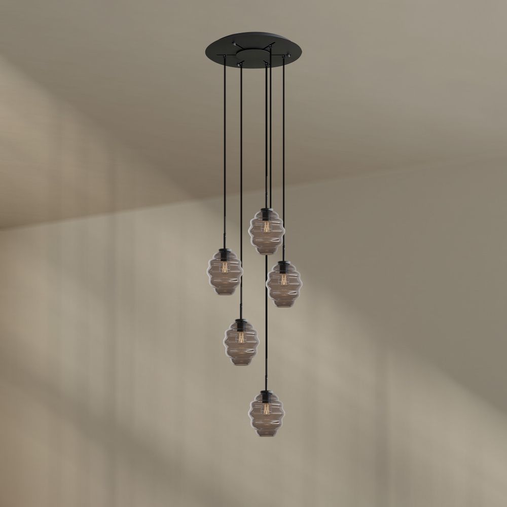 s.luce Echos gallery light 5-flame Ø 60cm canopy Ø 18cm