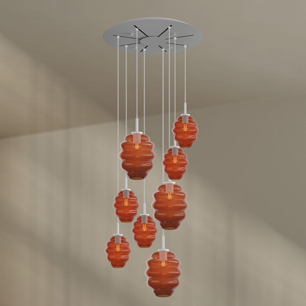 s.luce Echos gallery light 8-flame Ø 80cm canopy, Ø 18/25cm