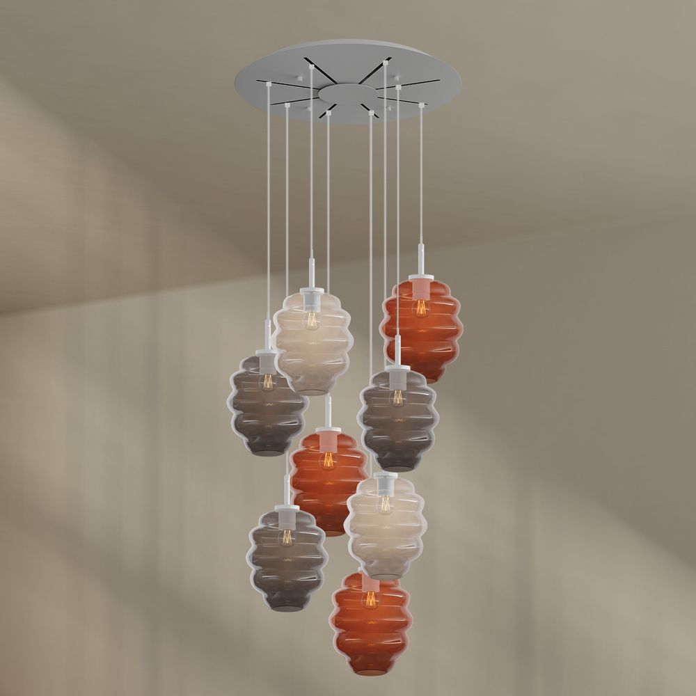 s.luce Echos gallery light 8-flame Ø 80cm canopy, Ø 25cm