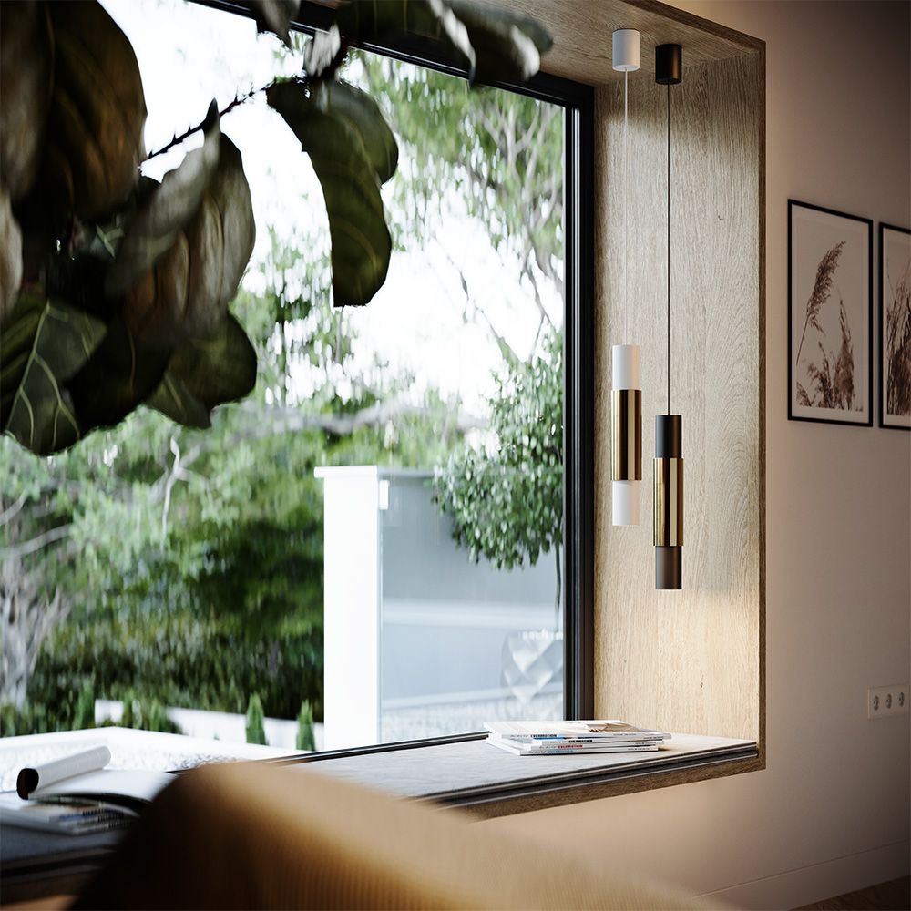 s.luce hanging lamp Crutch with decorative cylinder