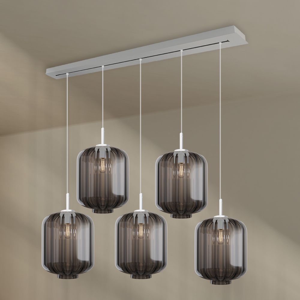 s.luce Velo dining room lamp 5-light canopy 160cm Ø 25cm