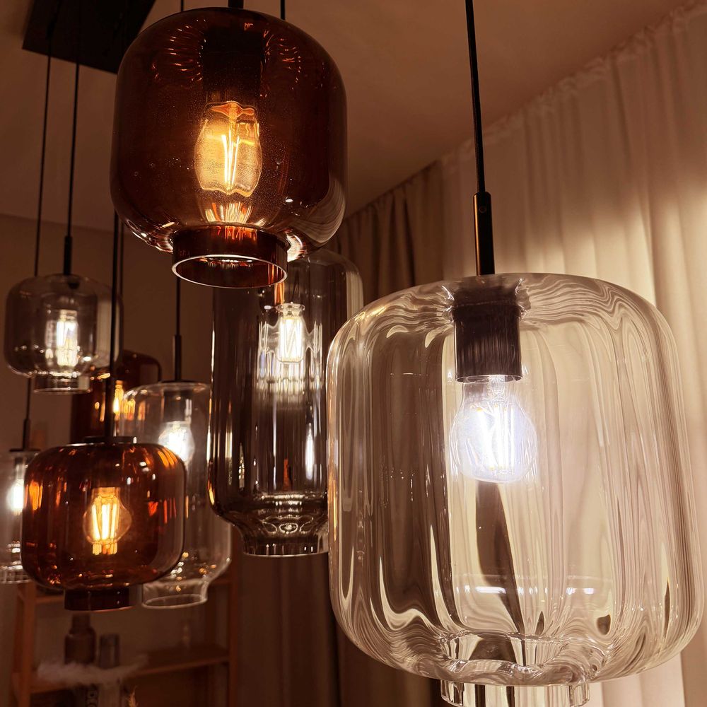 s.luce Velo dining room lamp 12-light 200cm 3-row Ø 18/20/25cm