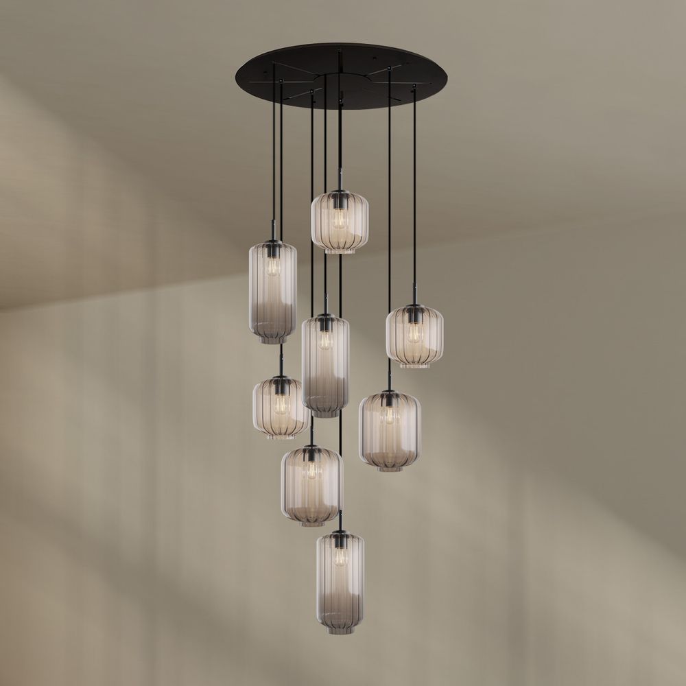 s.luce Velo gallery light 8-flame Ø 80cm canopy Ø 18/20/25cm