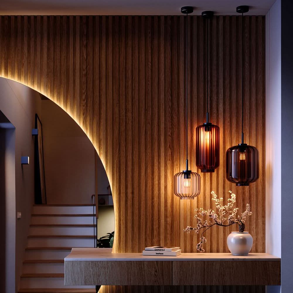 s.luce Velo glass pendant light suspension 150cm white