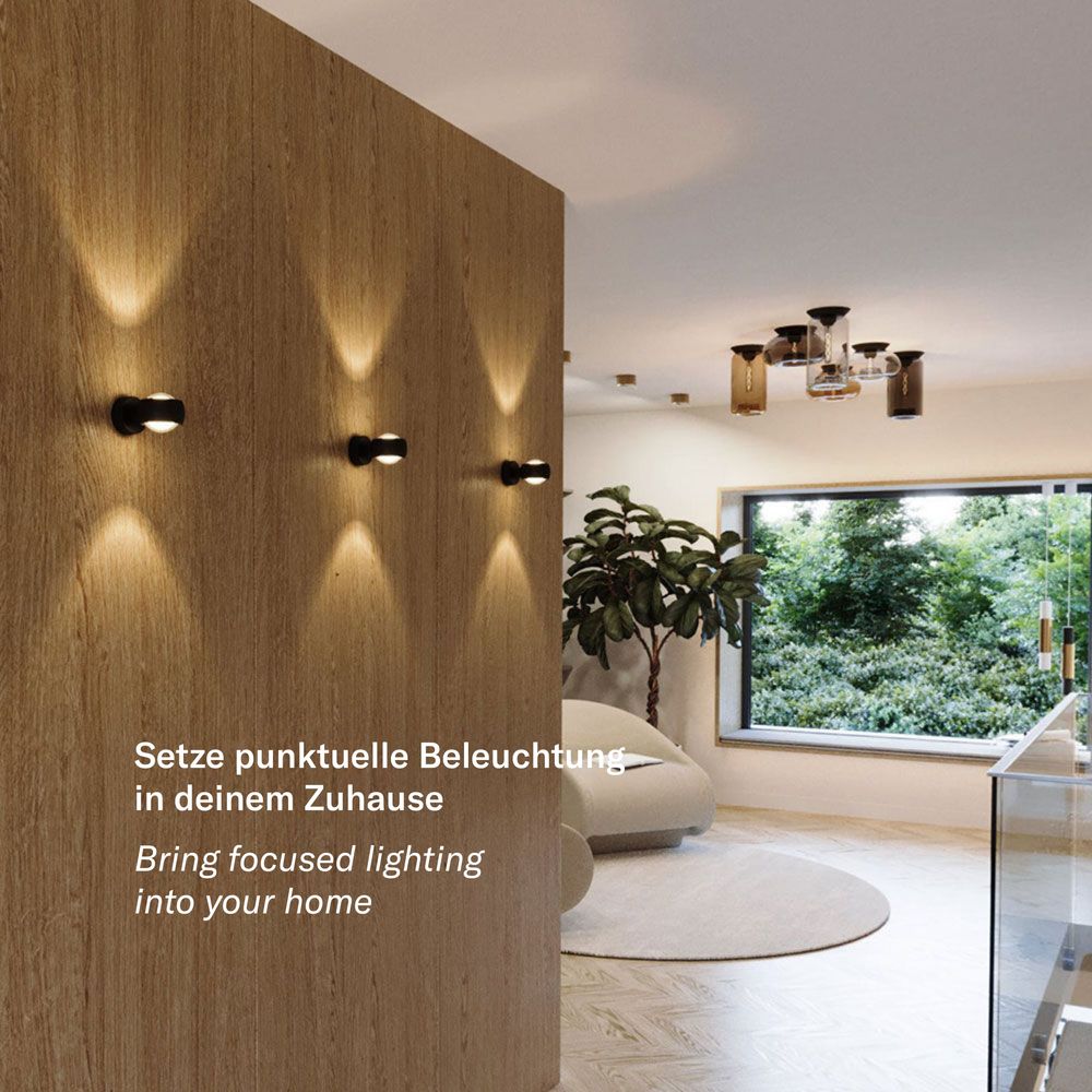 s.luce Aplique de pared Up & Down con lentes de cristal