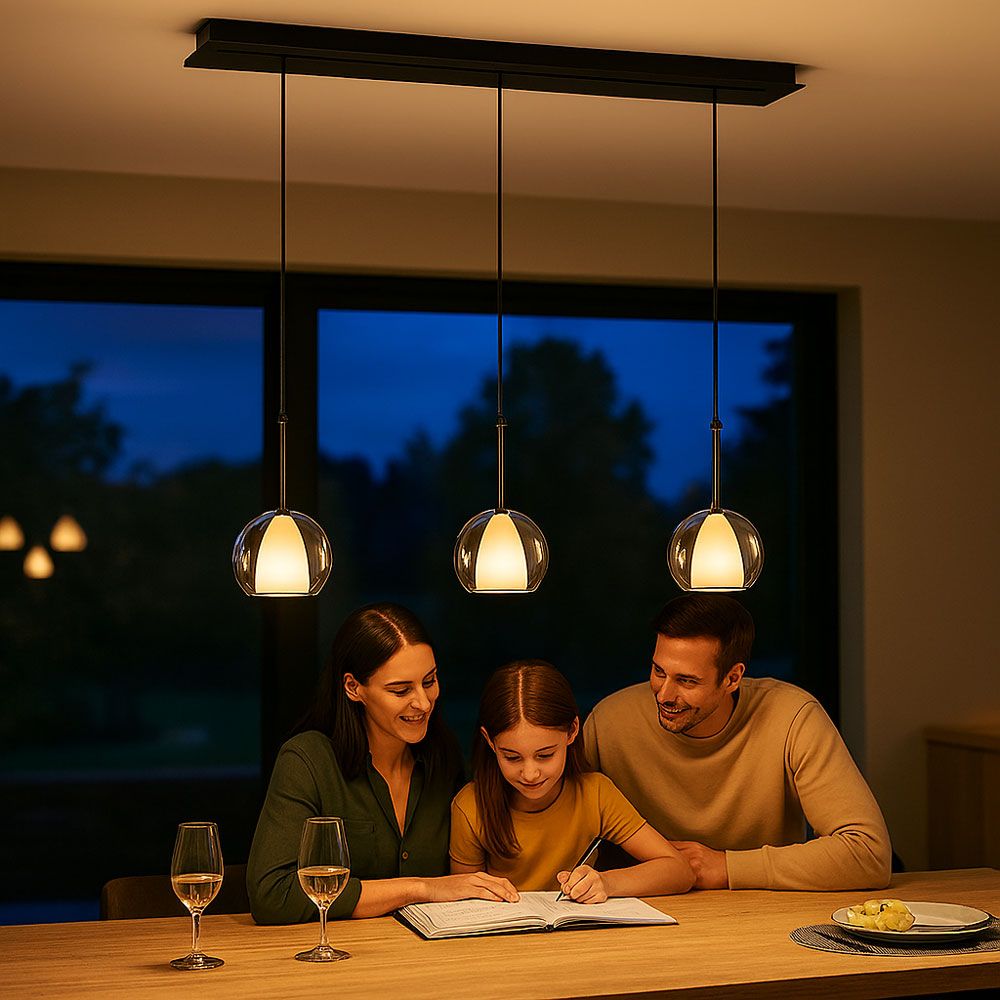 s.luce Belluna mesa de comedor lámpara colgante 3 luces 120cm