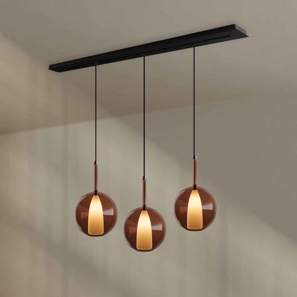s.luce Belluna lámpara de mesa de comedor 3 luces 160cm dosel
