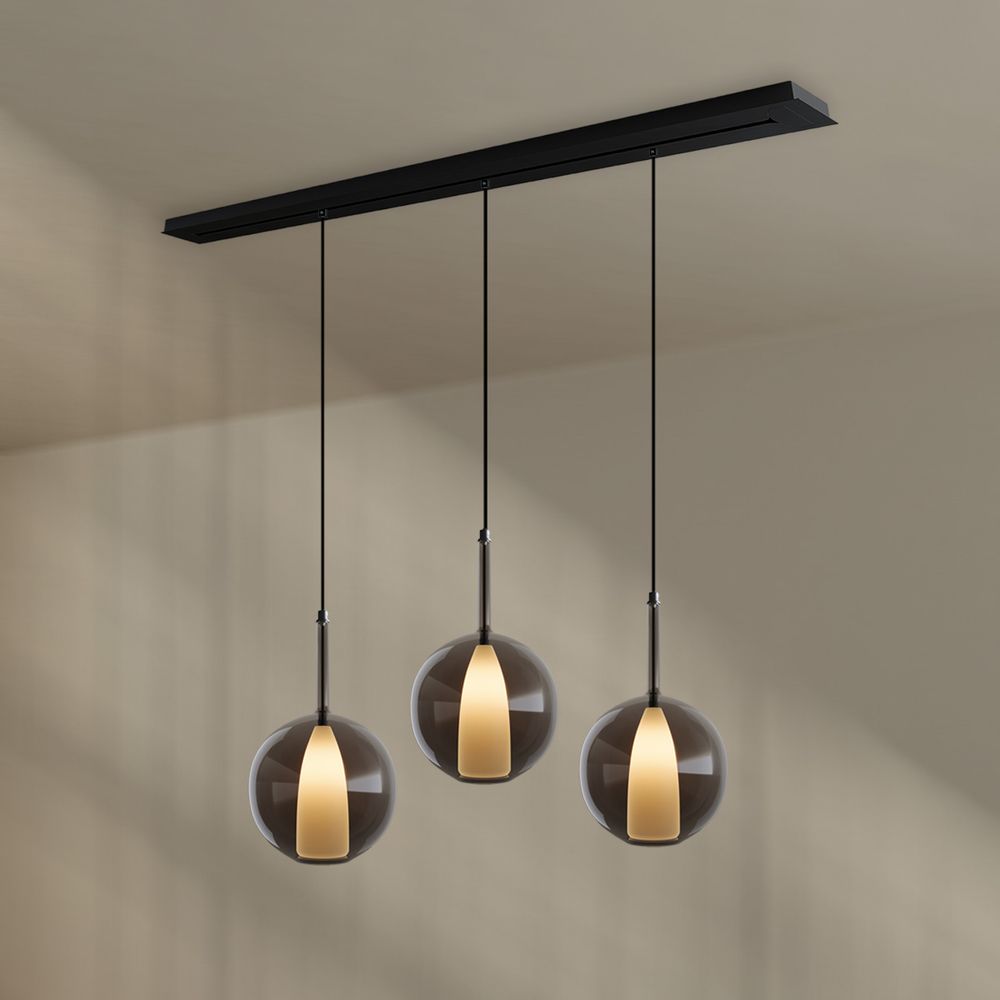 s.luce Belluna lámpara de mesa de comedor 3 luces 160cm dosel
