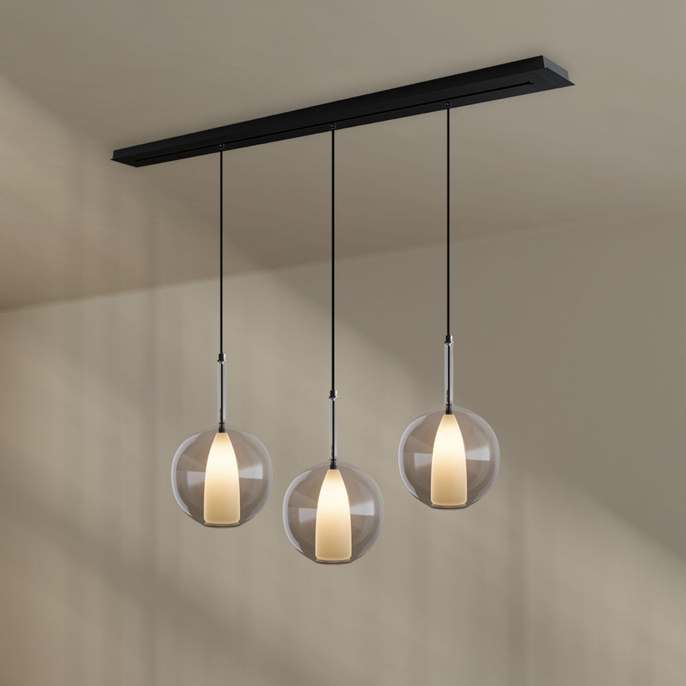 s.luce Belluna lámpara de mesa de comedor 3 luces 160cm dosel