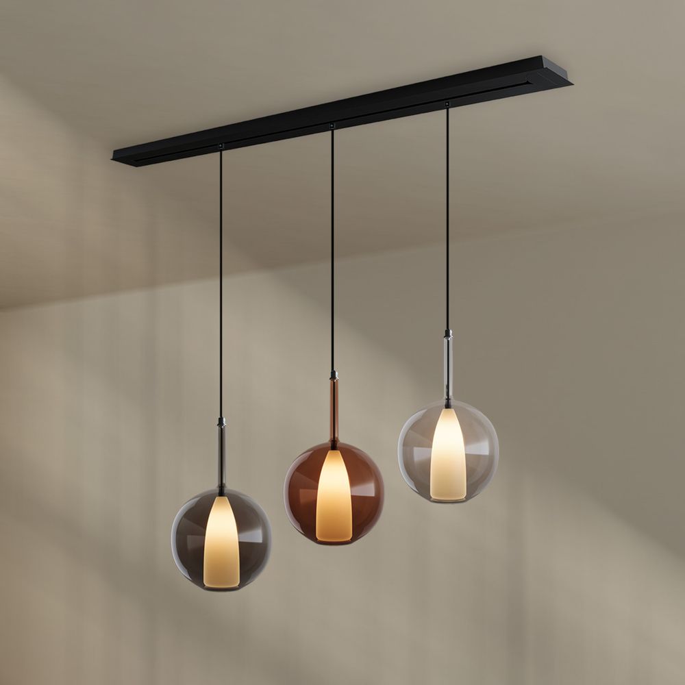 s.luce Belluna lámpara de mesa de comedor 3 luces 160cm dosel