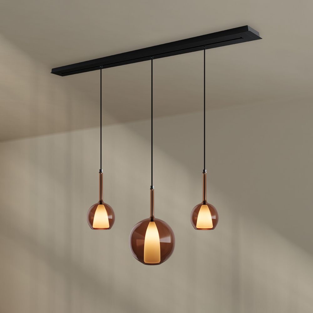 s.luce Belluna lámpara de mesa de comedor 3 luces 160cm dosel