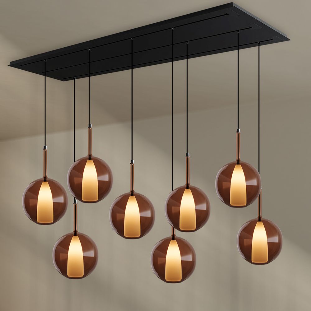 s.luce Belluna mesa de comedor lámpara colgante 8 luces 200cm
