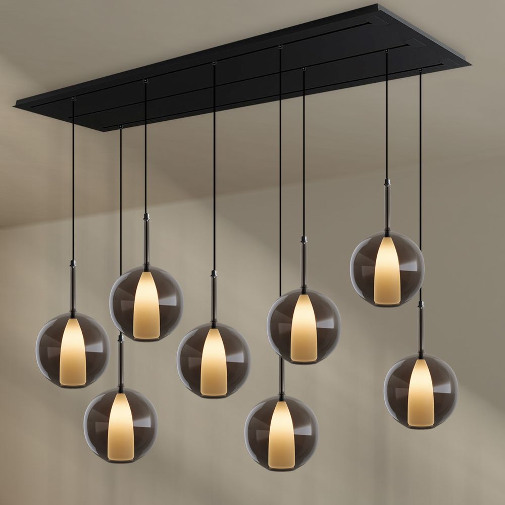 s.luce Belluna mesa de comedor lámpara colgante 8 luces 200cm