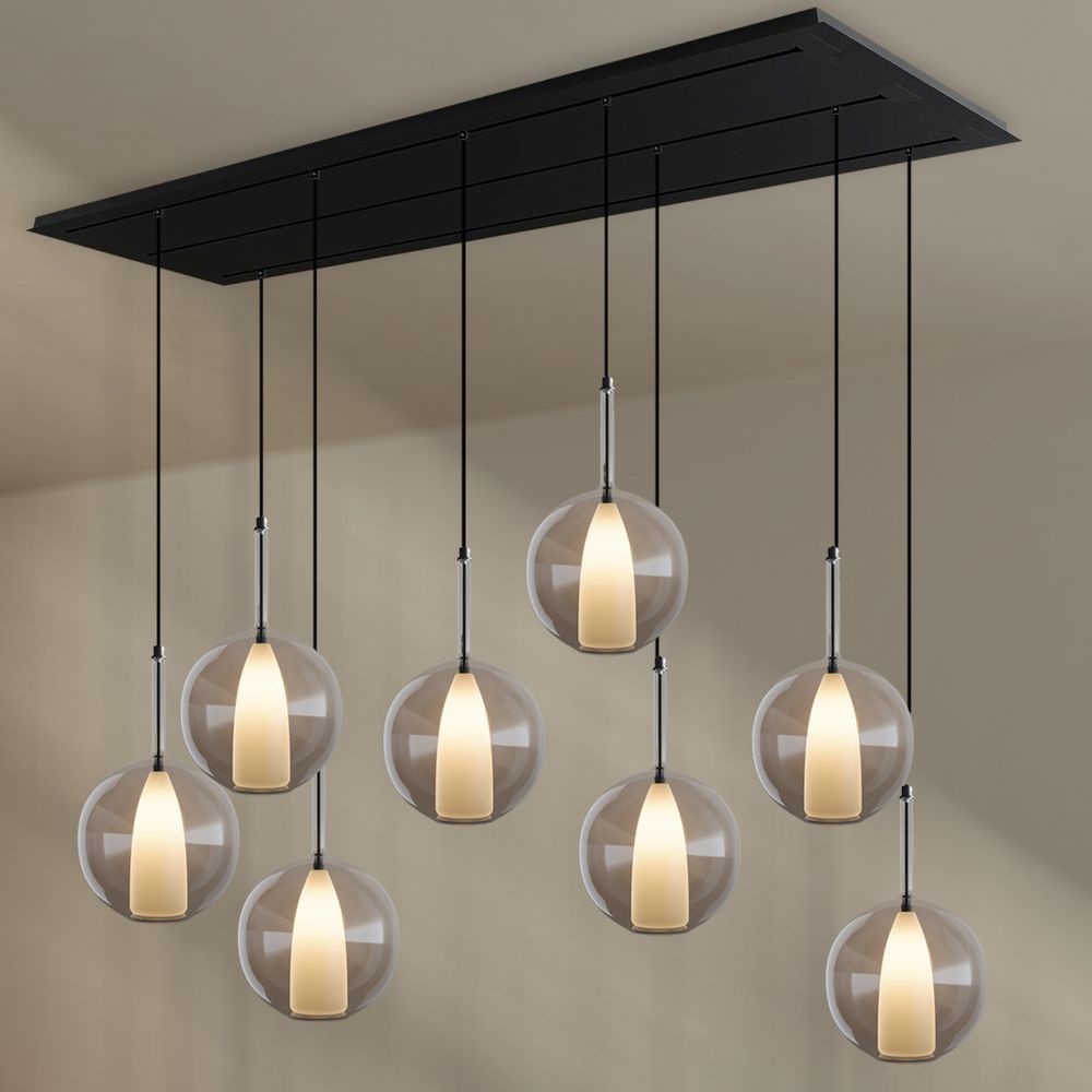 s.luce Belluna mesa de comedor lámpara colgante 8 luces 200cm