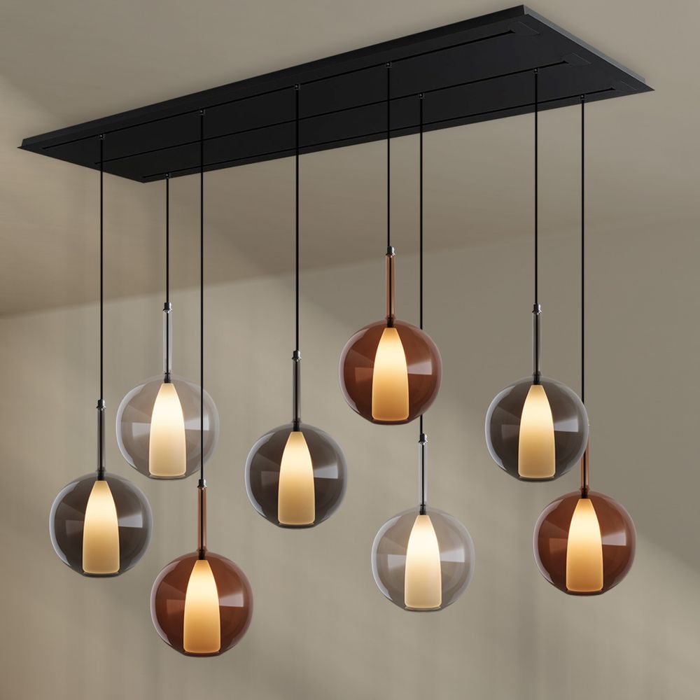 s.luce Belluna mesa de comedor lámpara colgante 8 luces 200cm