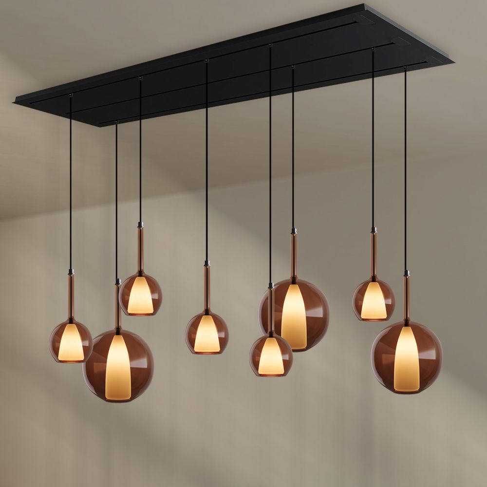 s.luce Belluna mesa de comedor lámpara colgante 8 luces 200cm