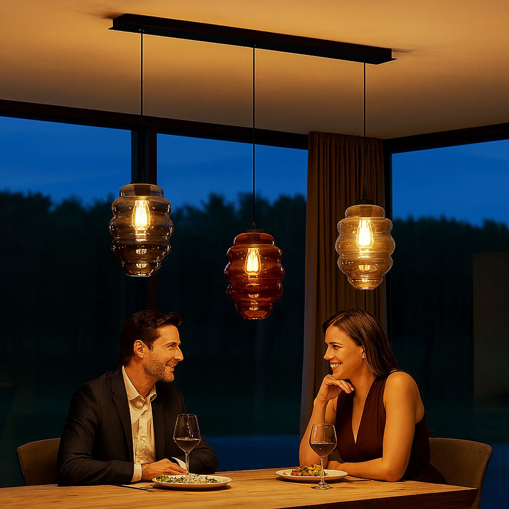 s.luce Echos lámpara colgante comedor 3 luces 120cm Ø 25cm