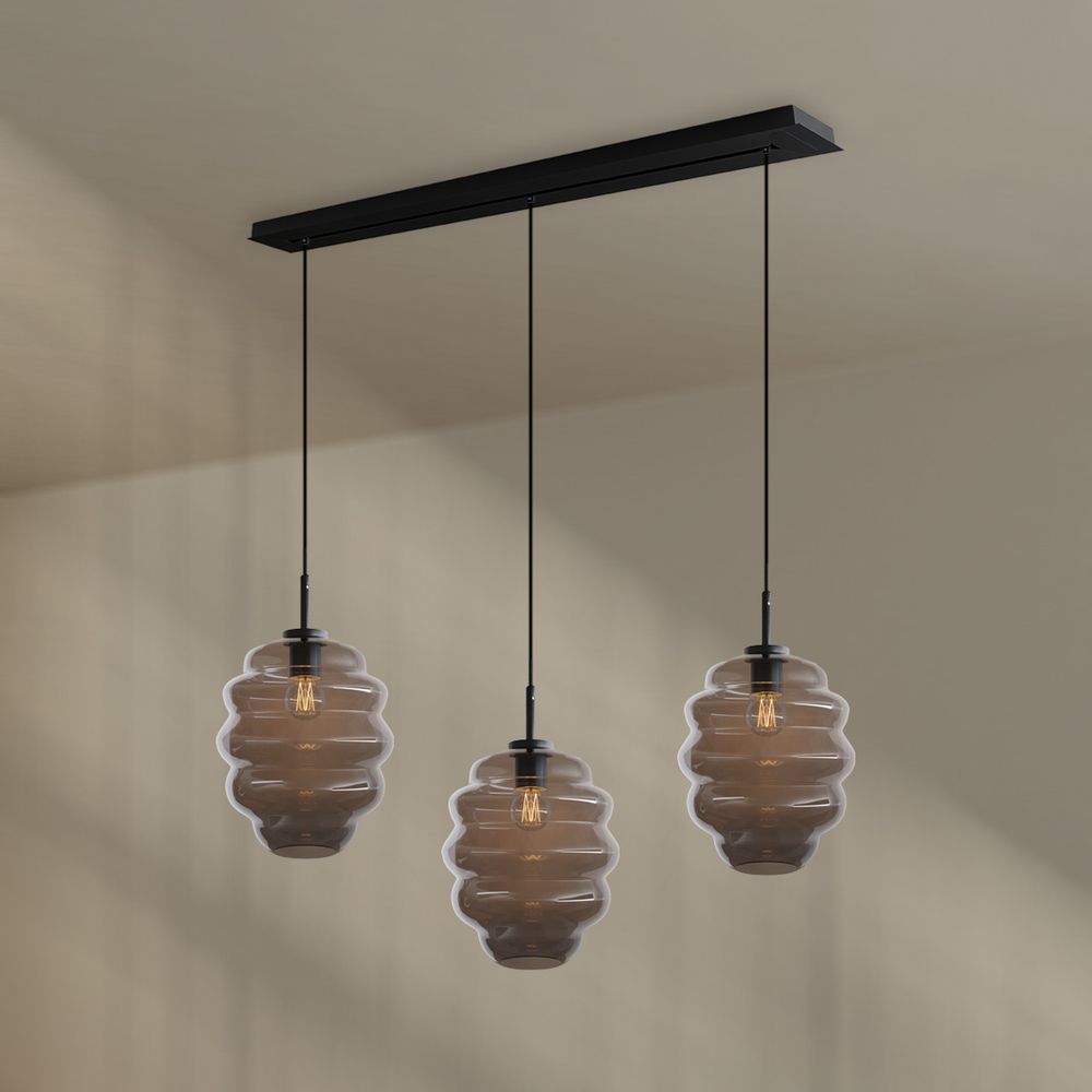 s.luce Echos lámpara colgante comedor 3 luces 120cm Ø 25cm