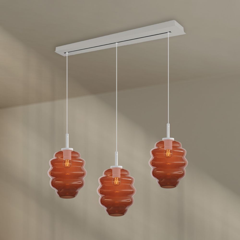 s.luce Echos lámpara colgante comedor 3 luces 120cm Ø 25cm