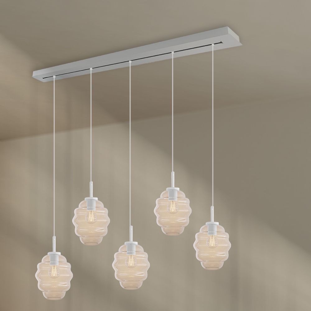 s.luce Echos lámpara de mesa de comedor 5-flama 160cm dosel Ø 18cm