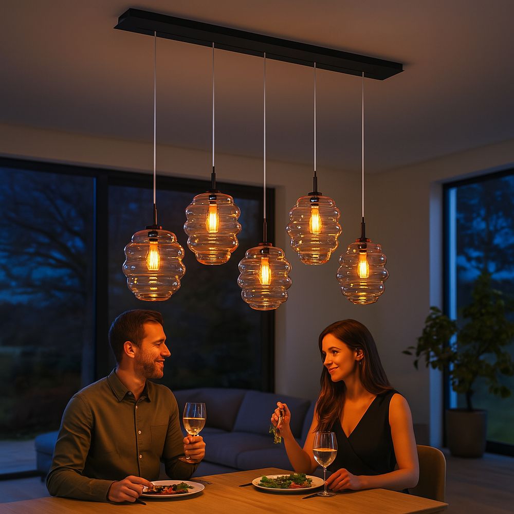 s.luce Echos lámpara de mesa de comedor 5-flama 160cm dosel Ø 25cm