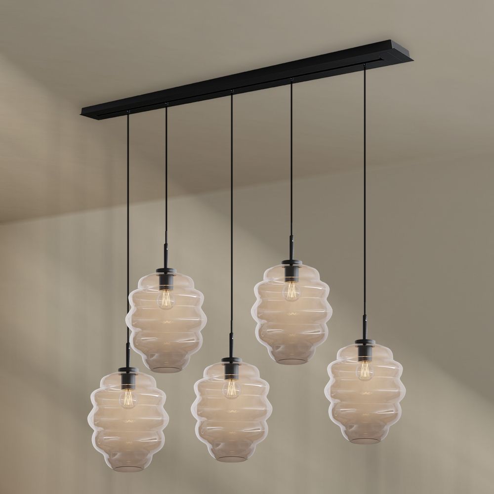 s.luce Echos lámpara de mesa de comedor 5-flama 160cm dosel Ø 25cm
