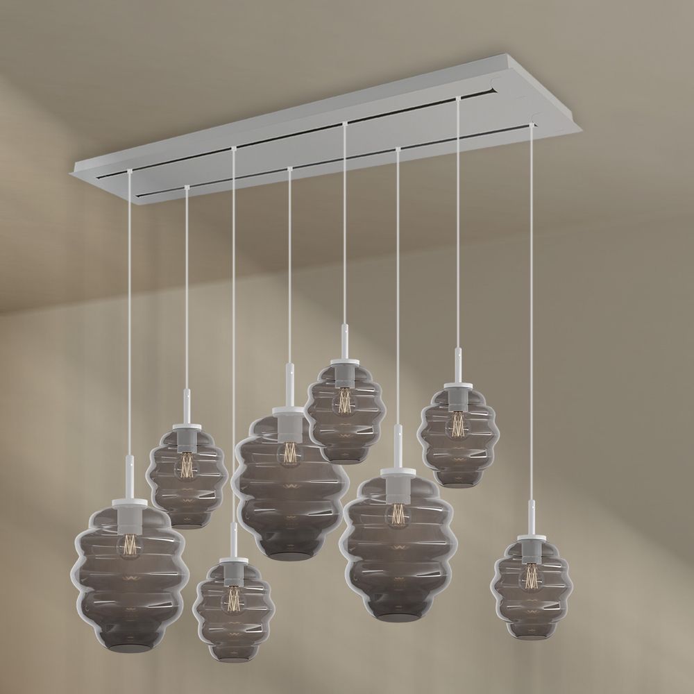 s.luce Echos lámpara de mesa 8 luces 160cm 2 filas Ø 18/25cm