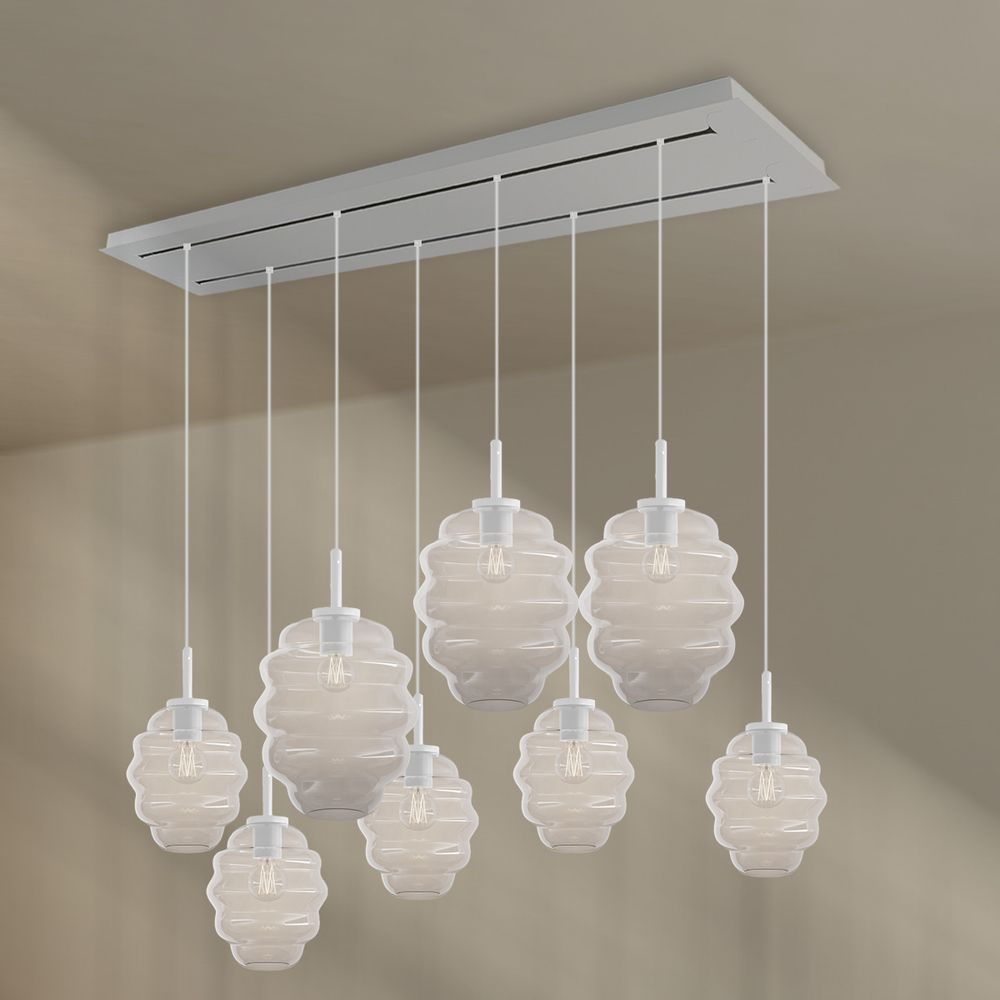 s.luce Echos lámpara de mesa 8 luces 160cm 2 filas Ø 18/25cm
