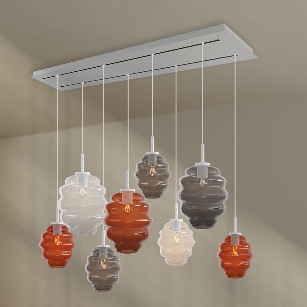 s.luce Echos lámpara de mesa 8 luces 160cm 2 filas Ø 18/25cm