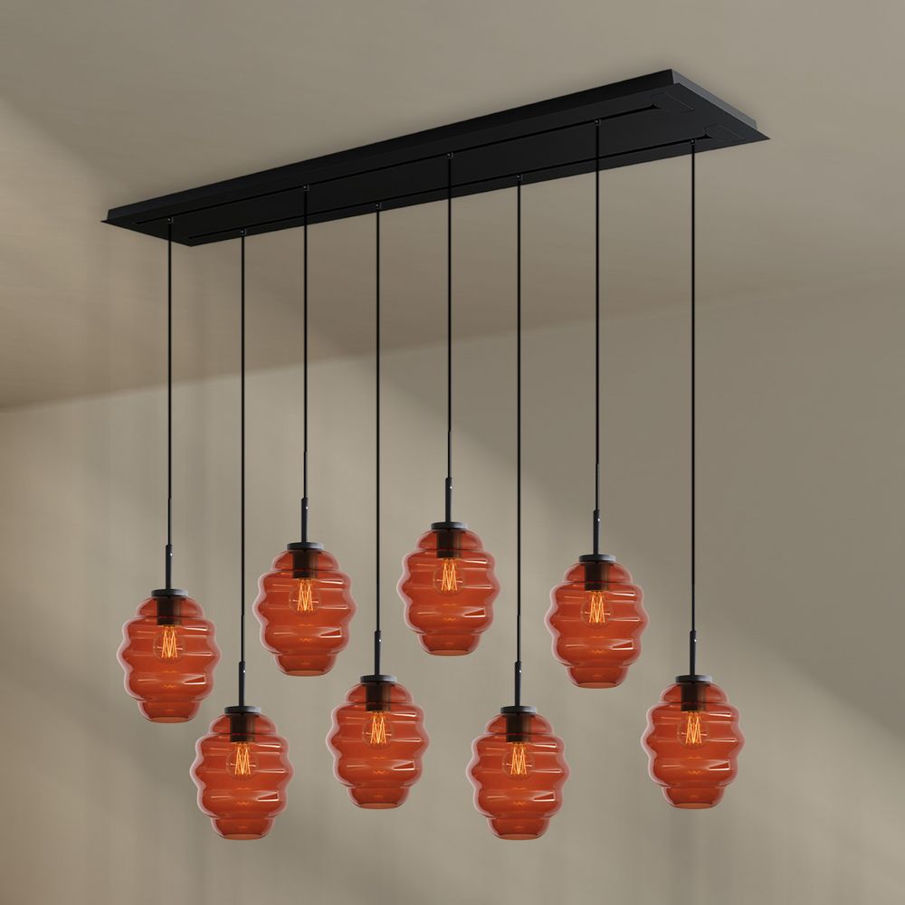 s.luce Echos lámpara de mesa 8 luces 160cm 2 filas Ø 18cm