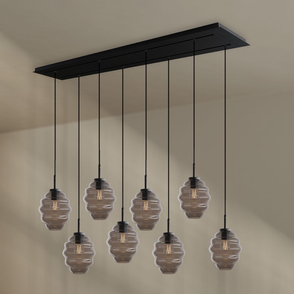 s.luce Echos lámpara de mesa 8 luces 160cm 2 filas Ø 18cm