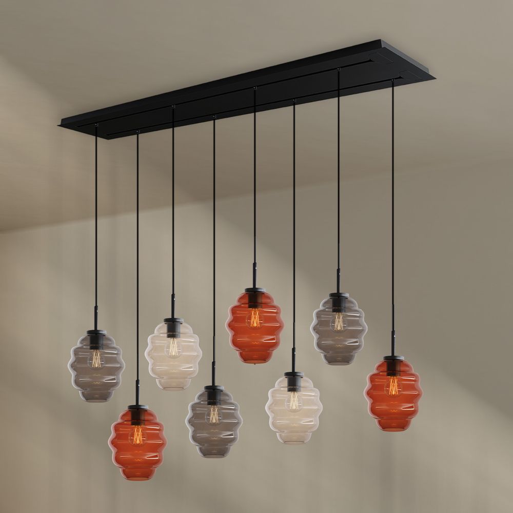 s.luce Echos lámpara de mesa 8 luces 160cm 2 filas Ø 18cm